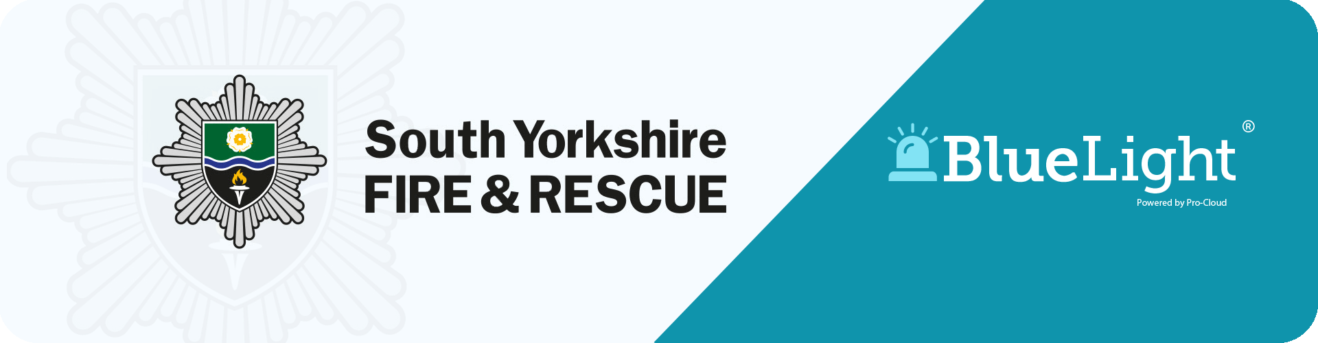 south yorkshire fire and rescue logo with Pro-Cloud bluelight logo